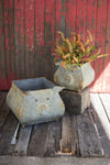 Kalalou CHYK1112 Set of 2 Metal Pig Planters