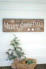 Kalalou CHYK1179 Merry Christmas Sign on Recycled Wood