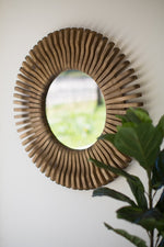 Kalalou CLA1248 Round Wooden Mirror