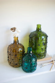 Kalalou CLAN1036 Set of Three Wire Wrapped Glass Jugs