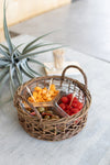 Kalalou CLAN1039 Wicker Wrapped Glass Chip and Dip Tray