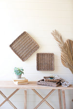 Kalalou CLAN1081 Set of 5 Square Rattan Trays
