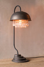 Kalalou CLL1232 Metal Dome Table Lamp with Gems Detail