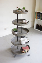 Five-Tiered Galvanized Display Tower