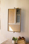 Antique Brass Rotating Wall Mirror for Bathroom Decor