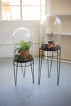 Kalalou CLL2463 Set of Two Glass Display Domes on Metal Bases