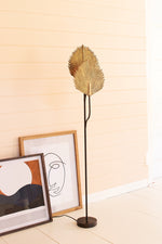 Kalalou CLL2517 Floor Lamp with Antique Leaves Detail