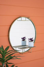 Kalalou CLL2528 Round Mirror With Shelf