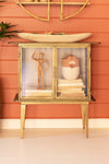 Kalalou CLL2547 Antique Brass and Glass Two Door Cabinet