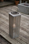 Kalalou CLUX1120 Small Square Bamboo Lantern with Glass Grey