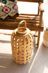 Kalalou CLUX1167 Natural Chipwood Lanterns with Glass Insert Medium