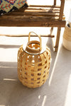 Kalalou CLUX1168 Natural Chipwood Lanterns with Glass Insert ,Small