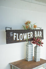 Kalalou CMG1100 Wooden Flower Bar Sign