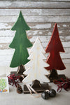 Kalalou CMG1151 Set Of Three Painted Wooden Christmas Trees - One Ea Color