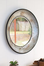 Kalalou CMN1005 Round Natural Metal Mirror