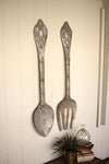 Kalalou CMN1008 Set Of Two Large Metal Fork And Spoon Wall Decor
