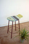 Kalalou CMN1178 Painted Wood And Metal Fish Counter Stool