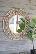 Kalalou CMNQ1001 Round Bamboo Mirror