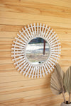 Kalalou CMNQ1055 Round Split Bamboo Mirror