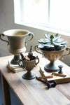 Kalalou CMNQ1072. Set Of Three Antique Brass Finish Trophy Urns