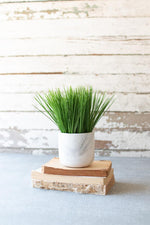 Kalalou CNL1264 Artificial Grass In A Faux Marble Pot