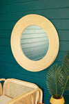 Kalalou CNMR1051 Round Coiled Bamboo Mirror