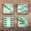 HiEnd Accents Feather Coasters, Set of 4 Pcs