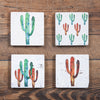 HiEnd Accents Bright Cactus Coasters, Set of 4 Pcs