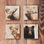 HiEnd Accents Lodge Animal Coaster Set of 4