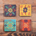 HiEnd Accents Bonita Televera Design Coasters, Set of 4 Pcs