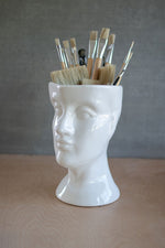 Kalalou CPH1206 Ceramic Head Planter - White