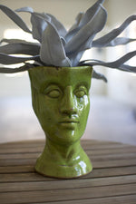 Kalalou CPH1209 Ceramic Head Planter - Green