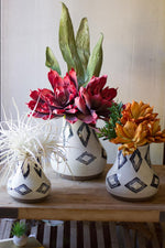 Kalalou CPH3103 Set Of Three Ceramic Vases - Off White