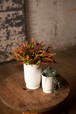 Kalalou CPH3377 Set Of Two White Ceramic Vases