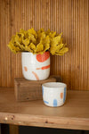 Kalalou CPH3384 Set Of Two Multi-Color Hand Painted Flower Pots
