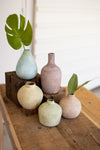Kalalou CPH3414 Set Of Five Pastel Ceramic Bud Vases