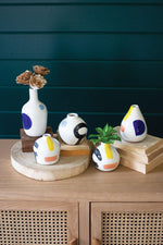 Kalalou CPH3415 Set Of Five Multicolor Hand Painted Vases