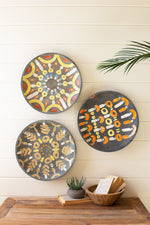 Kalalou CPH3489 Set Of Three Ceramic Platter Wall Art - One Each Design