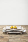 White-Washed Wooden Tray Set – 3-Piece Curved Rectangle Trays by Kalalou