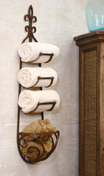 Kalalou CQ1024 Hanging Towel Rack With Basket