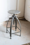 Kalalou CQ1505 Metal Stool With Adjustable Top - Raw Top with Raw Base