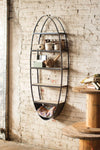 Kalalou CQ6610 Metal And Wood Oval Wall Shelf