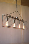 Kalalou CQ6868 Four Bulb Wire Mesh Horizontal Pendant Light