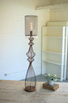 Kalalou CQ7055 Large Wire Table Lamp W Metal Mesh Shade & Hanging Gems