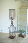 Kalalou CQ7057 Small Wire Table Lamp W Metal Mesh Shade & Hanging Gems