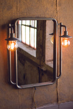 Kalalou CQ7142 Wall Mirror With Two Lights