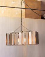 Kalalou CQ7380 Large Rectangle Pendant Light With Metal Chimes
