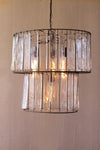 Two Tiered Pendant Light – Glass Chimes, Gunmetal Finish