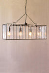 Rectangle Pendant Light – Glass Chimes, Gunmetal Finish