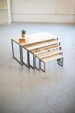 Nesting Display Risers – Set of 5 Rectangular Iron & Wood by Kalalou